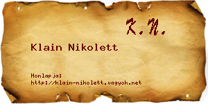 Klain Nikolett névjegykártya