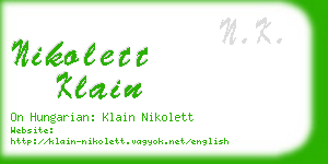 nikolett klain business card